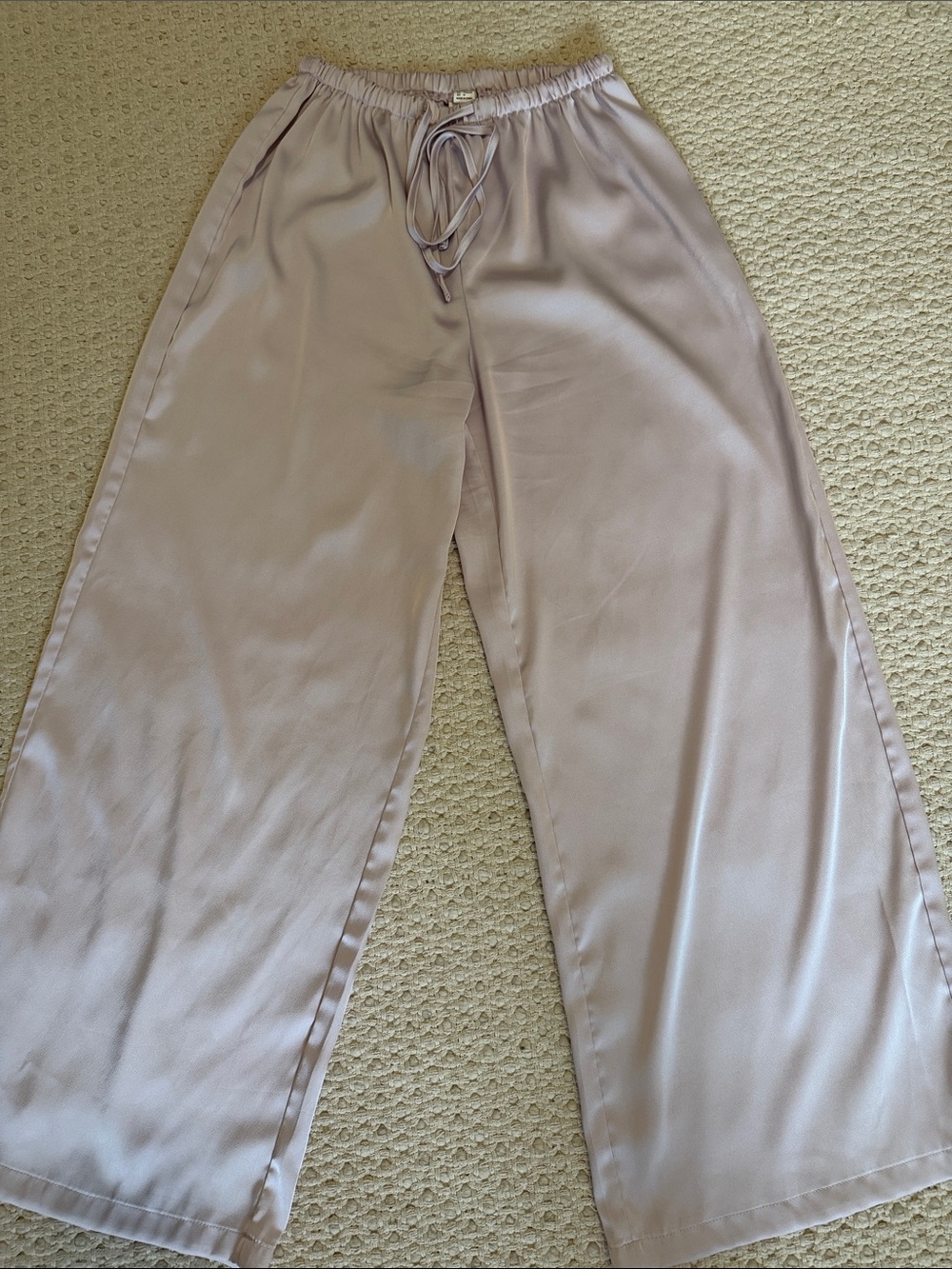 Satin Wide-Leg Pants - Soft Mauve